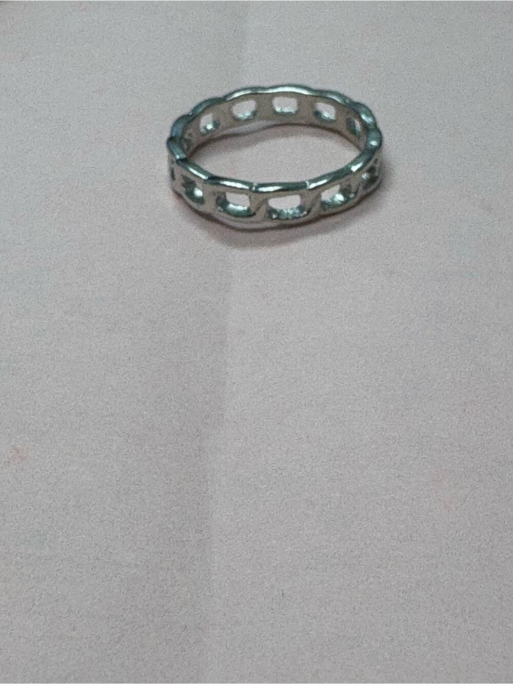 Silver Tone Chain Link Band Ring – Size 7.5 / 17.5mm – NWOT ✨
